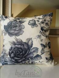Pillowcase 40 X cm Grey Roses, Decorative Pillows, Favourite Interior, Living Room/Garden Nature Spring Handicraft - thumbnail 3