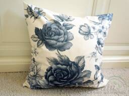Pillowcase 40 X cm Grey Roses, Decorative Pillows, Favourite Interior, Living Room/Garden Nature Spring Handicraft - thumbnail 1