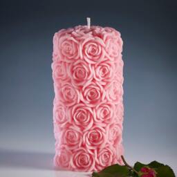 Wedding Centerpiece Pink Candle Pillar Customized Home Decor Gift For Her Birthday Anniversary Customised Color Mum - thumbnail 2