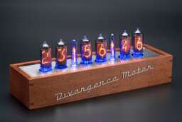 Nixie Tube Clock In-8 in A Vintage Wooden Case [With Sockets] For Boyfriend, Husband, Vintage, Glowing Clock, Gift, Steampunk - thumbnail 1
