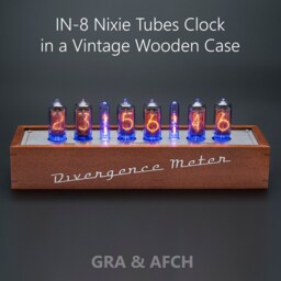 Nixie Tube Clock In-8 in A Vintage Wooden Case [With Sockets] For Boyfriend, Husband, Vintage, Glowing Clock, Gift, Steampunk - thumbnail 2