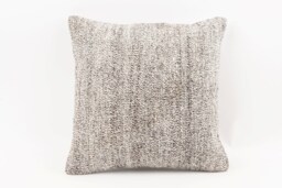 Vintage Turkish Kilim Pillow Cover Handwoven Wool, 18x18 - thumbnail 1