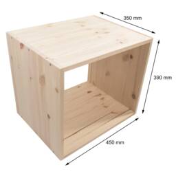 Wooden Bookcase Shelving Display Storage Unit - Freestanding Cube Cabinet Shelf Rack Floor Standing Craft Plain Pine Natural Solid Wood - thumbnail 2