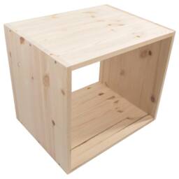 Wooden Bookcase Shelving Display Storage Unit - Freestanding Cube Cabinet Shelf Rack Floor Standing Craft Plain Pine Natural Solid Wood - thumbnail 4