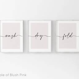 Laundry Room Prints, Wash Dry Fold, Set Of 3, Kitchen Wall Art, Utility Room, Beige Home Decor, Print, Neutral New - thumbnail 3
