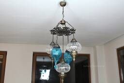 5 Glass Chandelier Lamp, Chandelier Light, Morocco Light, Morocco Lighting, Turkish Light, Morocco Lamp, Morocco Lantern, Turkey Lamp, Turkey Light - thumbnail 1