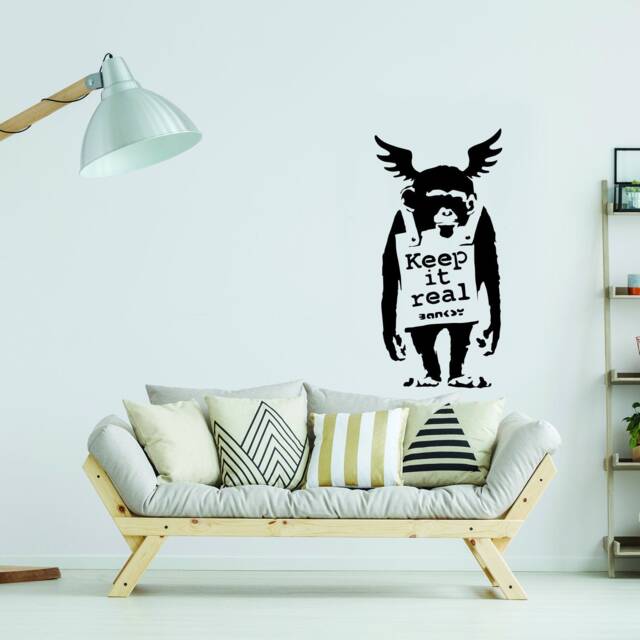 Artist Laugh Now Monkey Wall Sticker - Art Vinyl Street Writergraffiti Decal Waterproof Chimp Decor Mural Keep It Real Writer - image 1