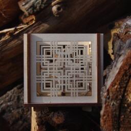Geometric Wooden Tealight Holder Lasercut Plywood Candle Lantern - thumbnail 3