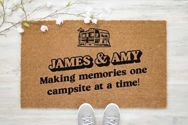 Caravan Doormat Perzonalized Doormat -Customized Outdoor Rug -Housewarming Gift -Caravan Gift -Mobile Home - image 1