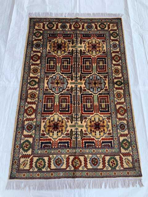 Handmade Turkmen Wool Rug 3x5 Ft - Oriental Entryway Carpet - image 1