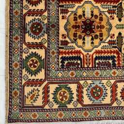 Handmade Turkmen Wool Rug 3x5 Ft - Oriental Entryway Carpet - thumbnail 2