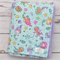 Baby Blanket Personalized Mermaid-Mermaid Minky Blanket-Girl Mermaid Blanket-Personalized Girl-Mermaid - thumbnail 2
