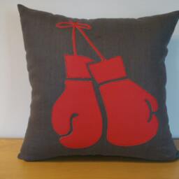 Custom Icon Cushion Cover - Hand Cut Vinyl On Cotton Satin - thumbnail 2