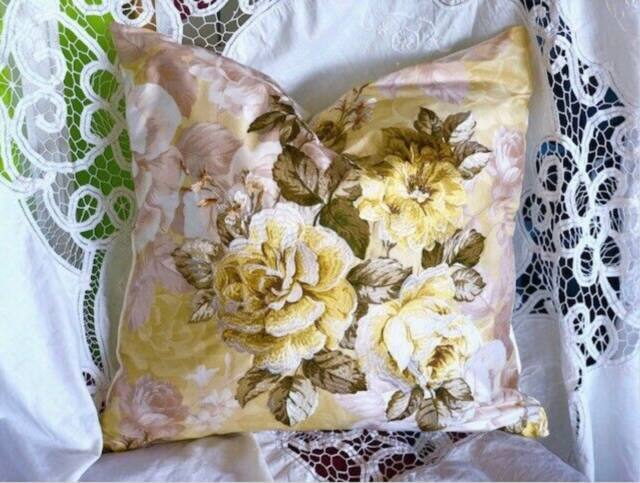 Designers Guild Fabric, Cushion Cover Gallica Rose Citrine/ Floral Embroiderery 100% Silk Pillow - image 1