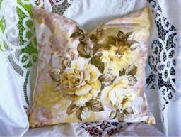Designers Guild Fabric, Cushion Cover Gallica Rose Citrine/ Floral Embroiderery 100% Silk Pillow
