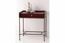 Modern Mid Century Nightstand - Minimalist Bedside Table With Metal Legs - thumbnail 1
