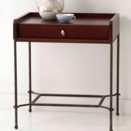 Modern Mid Century Nightstand - Minimalist Bedside Table With Metal Legs - thumbnail 2