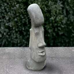 Stone Moai Head Statue Unique Easter Island Sculpture Cement Figurine Concrete Polynesian Ornament Handmade Art Halloween Decor - thumbnail 3