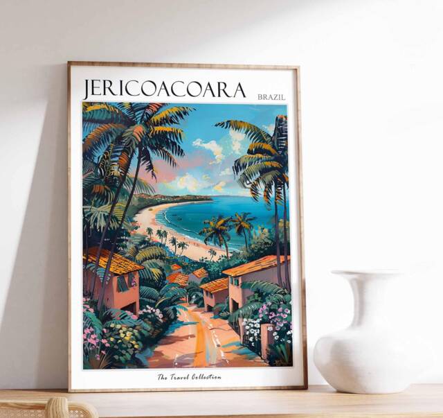 Jericoacoara Brazil Travel Poster Beach & Dunes Art Print - image 1