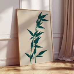 Japanese Bamboo Poster, Minimalist Zen Wall Art, Japandi Nature Print, Asian Botanical Artwork, Tranquil Green Decor, Modern Oriental Design - thumbnail 2