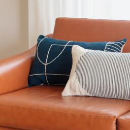 Blue Handwoven Decorative Kilim Pillow Cover - Embroidered Throw Pillowcases For Living Room Couch 20x20 16x26 Geometric Lumbar Pillow Set - thumbnail 2