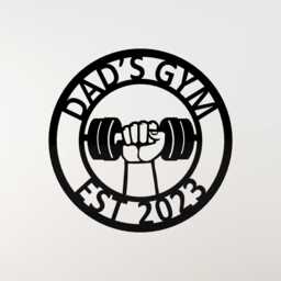 Hand Lifting Dumbbell Metal Gym Sign, Custom Name Garage Wall Decor, Fitness Art, Weightlifting Gift - thumbnail 1