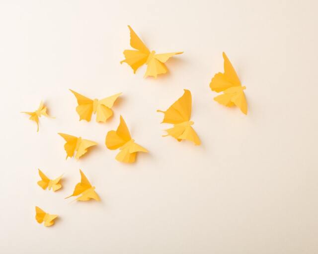3D Wall Butterflies Canary Yellow Butterfly Silhouettes For Girls Room, Nursery, & Home Art Decor - image 1