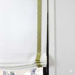 White Linen Relaxed Roman Shade With Bordered Gold Glitter Band, Cl1010 - thumbnail 2
