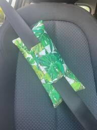 Large Seatbelt Pillow Padded Medical Chemo Port Cushion Cancer Leaves Design Mastectomy Car - thumbnail 1