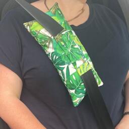 Large Seatbelt Pillow Padded Medical Chemo Port Cushion Cancer Leaves Design Mastectomy Car - thumbnail 2