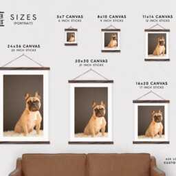 Your Own Dog Photo Portrait Printed On Canvas With Wood Poster Hanger Frames - Custom Pix Gift - Lover - Wooden - thumbnail 2