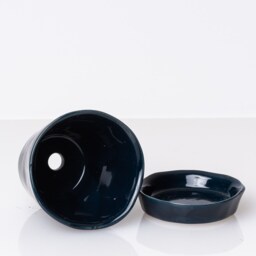 Midnight Ceramic Planter With Saucer, Small Planter, Plant Pot, Pot Succulent Mini - thumbnail 2