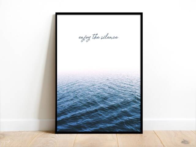 Enjoy The Silence Printed Poster Sea Water Sky Ocean Wallposter Posters Minimal Minimalism Print Decoration 50x70 70x100 40x50 - image 1