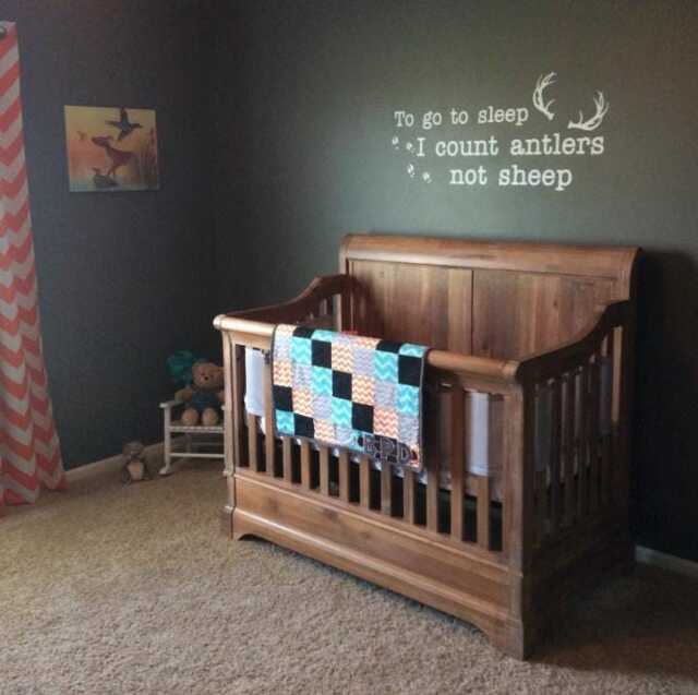 Antlers Not Sheep Wall Decal - Country Nursery Decor - image 1