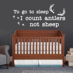 Antlers Not Sheep Wall Decal - Country Nursery Decor - thumbnail 2