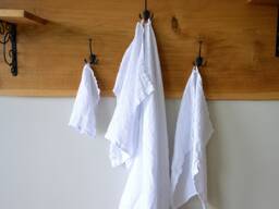 White Waffle Linen Bath Towel - Soft Lightweight, Stonewashed