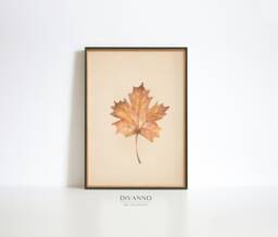 Maple Leaf Print, Printable Fall Decor, Warm Tones Poster, Botanical Wall Art, Autumn Foliage Canvas, Rustic Farmhouse Housewarming - thumbnail 1