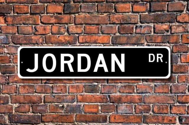 Jordan Sign, Gift, Souvenir, Keepsake, Wall Decor, Custom Street Quality Metal Sign - image 1