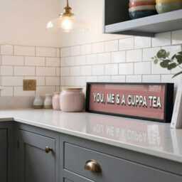 You, Me & A Cuppa Tea - Bold Colourful Retro Panoramic Wall Art New Home Decor Framed Or Unframed - thumbnail 3