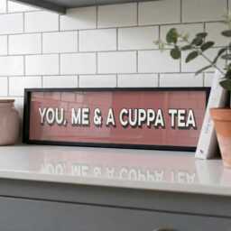 You, Me & A Cuppa Tea - Bold Colourful Retro Panoramic Wall Art New Home Decor Framed Or Unframed - thumbnail 1