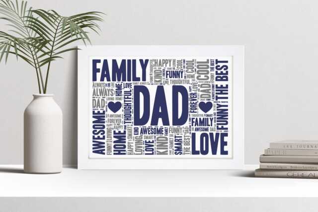 Personalised Dad Word Art Print, Fathers Day Gift For Daddy - image 1