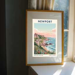 Newport Cliffs Poster - Rhode Island Wall Art Us State Gift For Traveller Usa Travel Print America - thumbnail 3