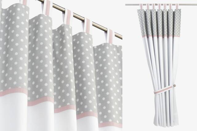 Baby Girl Nursery Blackout Curtain in Pink Gray White-Baby Room Drape-Baby Window-Toddler Curtains-Curtain For Toddler Girls - image 1
