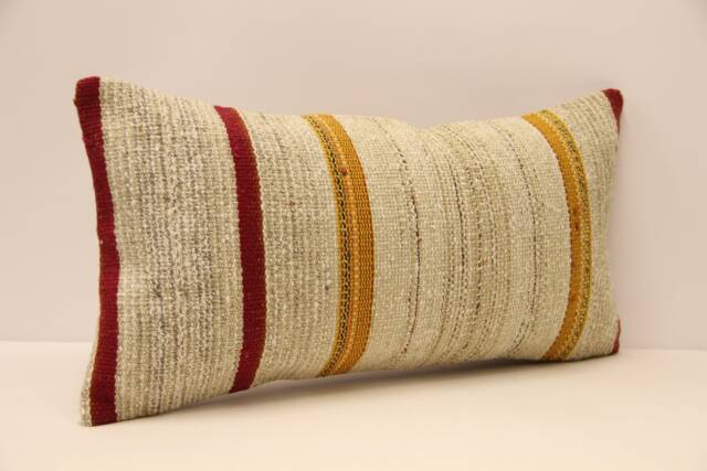 Lumbar Pillow 12x24 - 30x60 cm Turkish Kilim Boho Throw Covers Old Cushion Vintage 4Oaf-438 - image 1