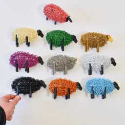 Coloured Recycled Metal Mini Sheep Sculpture - Wiggle Animal - thumbnail 3