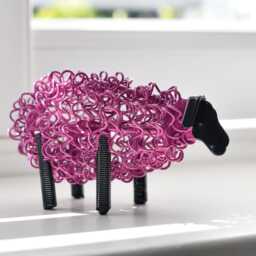 Coloured Recycled Metal Mini Sheep Sculpture - Wiggle Animal - thumbnail 2