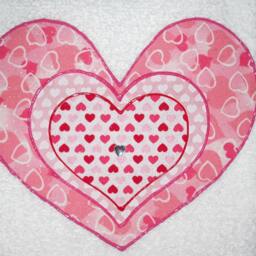 Appliqued Hearts Hand Towel Valentine's Day Cotton Bathroom Decor - thumbnail 3