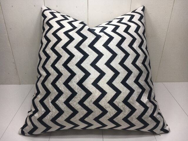 Handwoven Silk Ikat Pillow Cover, 24x24 Decorative Cushion - image 1
