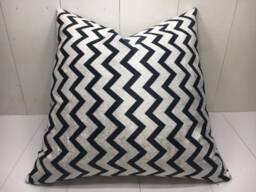 Handwoven Silk Ikat Pillow Cover, 24x24 Decorative Cushion - thumbnail 1