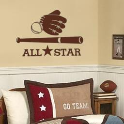 All Star Baseball Sports Vinyl Wall Decal - thumbnail 2